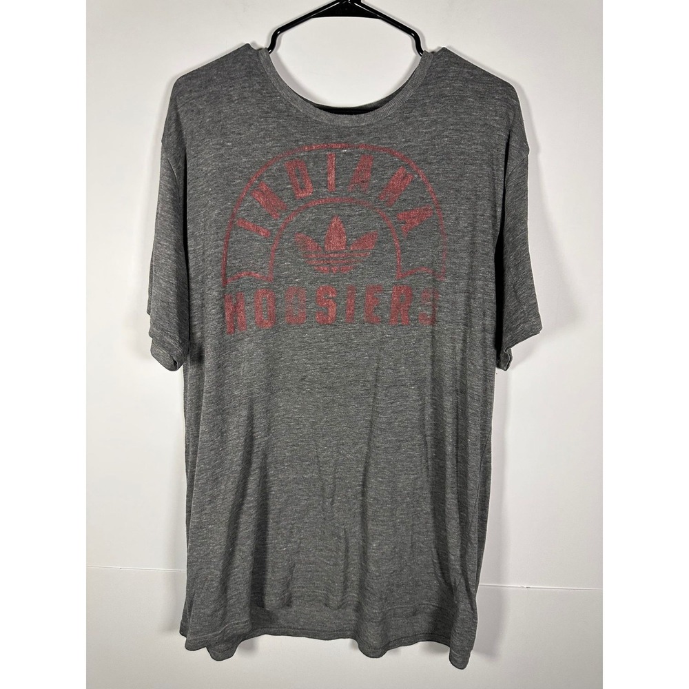 Adidas T-Shirt Mens 2XL Gray Indiana Hoosiers Vintage Wash Soft Graphic Tee